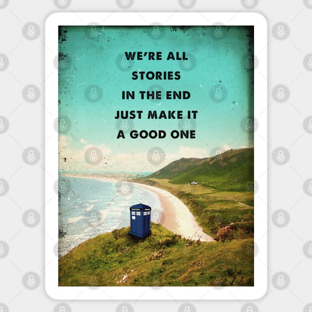 Dr Who retro travel art print Sticker by 2ToastDesign